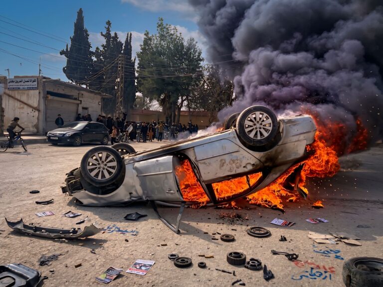 تصاعد الهجمات ضد الكرد في أرياف كوباني والرقة شمالي سوريا وسط خطاب تحريضي واستهداف للممتلكات Attack-on-the-Car-of-a-Kurdish-Citizen-in-Tell-Abyad-Raqqa-Countryside